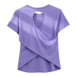 Camisetas Deportivas para Mujer, Ligeras, de Secado Rápido, Manga Corta, para Verano, Fitness, Running, Yoga, con Espalda Cruzada y Aberturas, Nueva - Product Image 1