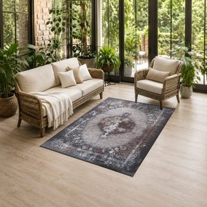 <b>RUGS</b> DEPOT LXDP-0923 Wholesale Charcoal Grey Modern Vintage Digital Printed Machine Washable Chenille Area <b>Rug</b> <b>Non</b> <b>Slip</b> - Product Image 6