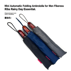 Mini parapluie pliant automatique pour hommes, avec baleines en fibre de verre, indispensable par temps de pluie - Product Image 2