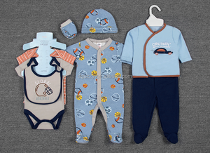 Ensemble de vêtements pour nouveau-né tendance, 8 pièces, en coton, pyjama à pieds pour bébé garçon, barboteuse, <span class=keywords><strong>cadeau</strong></span>, vêtements de Noël pour bébé - Product Image 3
