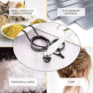 สร้อยคอโกศ Papa สีดำสำหรับขี้เถ้าไม่ได้อยู่ข้างฉันตลอดไปในหัวใจของฉันแกะสลักล็อคเก็ตที่มีขี้เถ้าสร้อยคอที่กำหนดขนาดได้เอง - Product Image 4