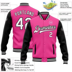 Chaquetas del equipo universitario para clubes universitarios de secundaria Logotipo personalizado Tela de lana Mangas de cuero Diseño elegante - Product Image 2