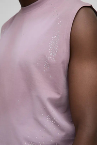 T-shirt sans manches vintage en coton 100% délavé à l'acide, poids lourd 250G, haute qualité, style hip-hop, logo personnalisé, coupe oversize - Product Image 6