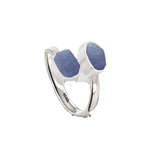 Anillo de tanzanita con forma Natural de Plata de Ley 925, ajuste de bisel, estilo clásico para compromiso, aniversario, fiesta, regalo, paquete de 6 - Product Image 1