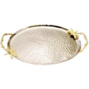 Bol à la mode avec support, pour la maison, l'hôtel, le Restaurant, plat de service décoratif, finition galvanisée, bols de service ovales en Aluminium - Product Image 2