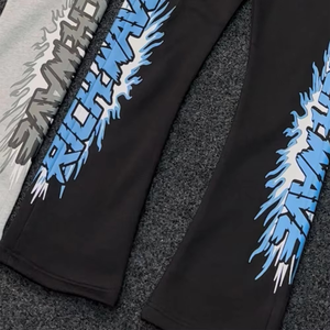 Chándal con capucha y estampado gráfico para adolescentes, conjunto de dos piezas, sudadera, pantalones acampanados, ropa deportiva, traje informal de moda - Product Image 5