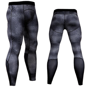 Leggings de compression pour homme en polyester et élasthanne respirant antibactérien à impression numérique personnalisée, 4 aiguilles, surpiqûres plates, pantalon long - Product Image 3