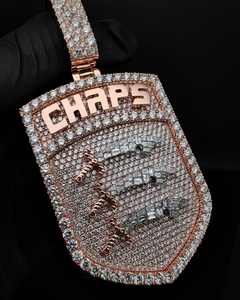 Pendentif personnalisé en argent sterling 925 avec moissanite VVS, plaqué or rose massif, bijoux glacés de style hip-hop, plaqué rhodium - Product Image 3