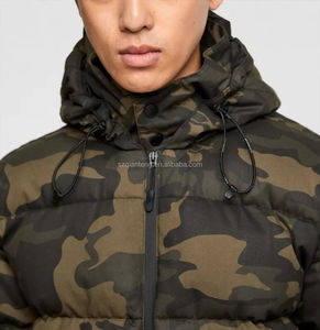 Chaqueta acolchada de camuflaje de fabricación al por mayor de diseño de estampado de camuflaje personalizada, chaqueta cálida de burbujas para hombre - Product Image 3