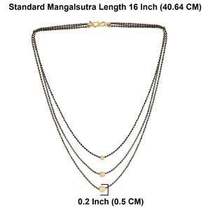 Mangalsutra-Conjunto de collar de tres capas para mujer, joyería nupcial india, fabricante de joyería tradicional, venta al por mayor - Product Image 2