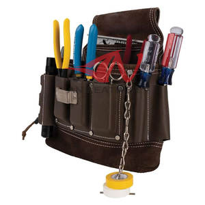 Sac à outils pour électricien en cuir de qualité supérieure, dernière édition, structure robuste avec organisation avancée des outils - Product Image 6
