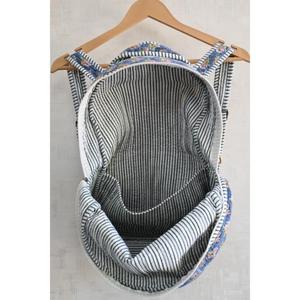 Sac à dos mini en coton matelassé bohème élégant, léger, imprimé à la main en Inde, motif floral, fermeture éclair, unisexe, pour les voyages et l'école - Product Image 6