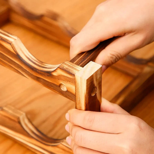 Porte-bouteilles de vin en bois massif pour meubles de maison - Product Image 5
