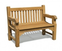 Banc de patio en teck massif de qualité supérieure - Meubles d'extérieur résistants à l'eau, design moderne minimaliste, 2 places, pour les écoles, les hôpitaux