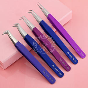 Pinzas de Extensión de Pestañas de Fibra de Alta Calidad 45 °   Herramienta para pestañas de volumen, recta, para injerto y aislamiento, antideslizante, para fácil creación de abanicos - Product Image 3