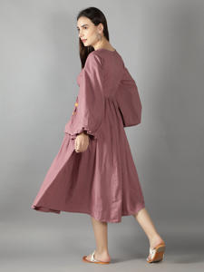 Wistful Mauve évêque manches longues robe patineuse femmes mode 2025 robes courtes pour femmes sans manches concepteur à la main une pièce - Product Image 4