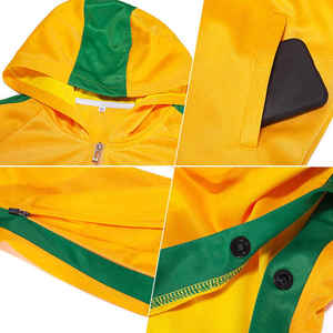 Sweat à capuche de football à rayures pour homme avec fermeture éclair et couleurs patchwork, vêtement de sport de jogging 100% polyester, antibactérien, séchage rapide - Product Image 6