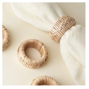 Natural Rattan Woven <b>Napkin</b> Ring <b>Holder</b> Handmade Eco Friendly Rustic Decoration For Dining Table Settings - Product Image 1