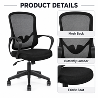 Chaise de bureau ergonomique moderne en maille, réglable en hauteur, pivotante, pour ordinateur, conférence, poste de travail, école, mobilier commercial, nylon