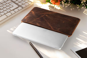 Housse de protection pour ordinateur portable en cuir véritable durable et légère de style moderne pour le travail, l'école et le bureau UsenGLS-0230 - Product Image 5