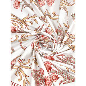 BLOCKS of INDIA Sanganeri Print Cotton Viscose Economy <b>King</b> <b>Size</b> Bedsheet 225 X 270 CM Fitted & Flat Sheet DOB_BED_AURA_9 - Product Image 1