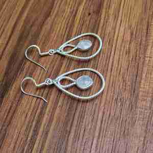 Argent sterling 925, pierre de lune arc-en-ciel en forme de coussin, facettes torsadées, fil pour cadeau de fête, diamant fin personnalisé, perle - Product Image 4