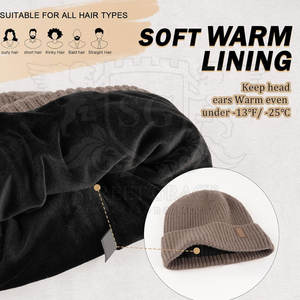 Gorro unisex personalizado de alta calidad, gorros de algodón/lana transpirable de secado rápido ajustable con impresión de logotipo personalizado de Color sólido - Product Image 2