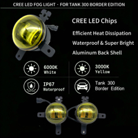 Phare antibrouillard LED mini 22W blanc et jaune Plug & Play, direct usine, pour GWM Tank 300, idéal conduite nocturne par temps mauvais