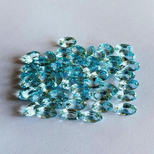Piedra preciosa de Aguamarina natural hecha a mano a granel, tamaño de forma de mezcla personalizado para hacer joyas, corte ovalado azul con certificado IGI - Product Image 3