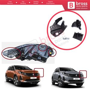 Juego de pestañas de soporte de reparación de montaje de soporte de faro para 3008 5008 MK2 2016-2024 9814255880 Bross Auto Parts - Product Image 4