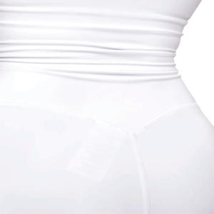 Squat Proof & Wickable 78% Nylon 22% Elastane Booty Cut High Rise Fit <b>Women's</b> Sports 5 Inch <b>White</b> Cycling <b>Shorts</b> - Product Image 6