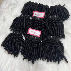 Tissage en lot naturel crépu bouclé # 1B, couleur naturelle, Extensions de cheveux pour femmes noires - Product Image 3