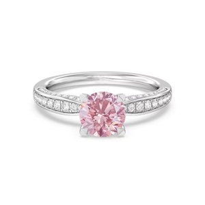 Bague de fiançailles en diamant taillé en laboratoire plaqué or 14 carats VS1 Clarity F Color VS1 Clarity F Color Party Gifts Certified GIA IGI - Product Image 1