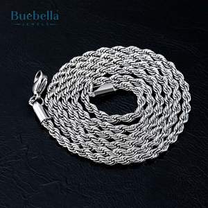 Gran oferta, cadena de cuerda de moissanita de 3mm de 925 chapada en oro y plata de 14 quilates para hombres, collares Premium - Product Image 3