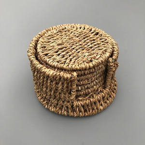 Ensemble de dessous-de-verre en jonc de mer tissé à la main, dessous-de-verre en osier naturel, dessous-de-verre écologiques, décoration rustique bohème pour la maison, style de table à manger - Product Image 4