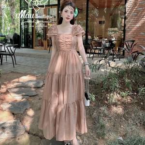 Robe longue pour femmes décontractée confortable en mousseline de soie Odm lavable chacune dans un sac en poly du fabricant du Vietnam - Product Image 4