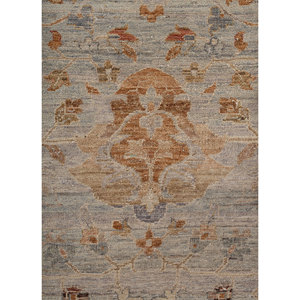 Alfombra Grande Rectangular de Lana Anudada a Mano, Modelo EA-3011 Azul de Someplace Time, con Diseño Floral para Sala de Estar, Pasillo, Modelo CS-02(Fr) - Product Image 3