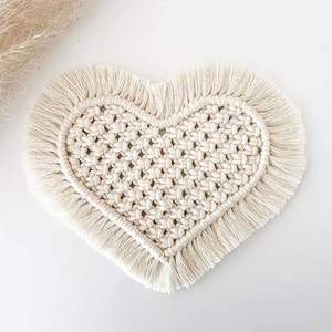 Juego de Posavasos de Macramé Hechos a Mano, Posavasos de Cuerda de Algodón Estilo Boho para el Hogar y la Oficina - Product Image 2