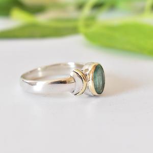 Natural Emerald <b>Ring</b> with 925 Sterling Silver Bezel Handmade Jewelry <b>for</b> <b>Women</b> <b>Statement</b> <b>Ring</b> Size 9.75 - Product Image 2