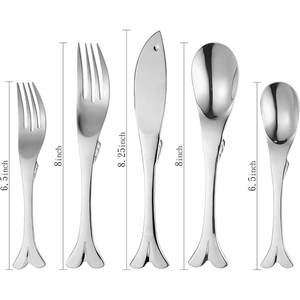 Offre spéciale Ensemble de couverts avec poignée en forme de poisson Couverts en acier miroir pour table à manger Caractéristiques durables par les exportateurs indiens - Product Image 3
