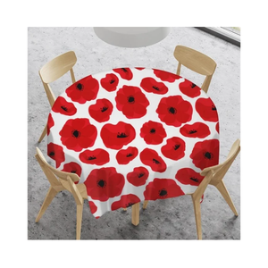 Dining Red Roses Cotton <b>Linen</b> 60x120 Inch Wrinkle Resistant ISO 14001 Balanced Texture Smooth Surface Custom Logo Dining Setup - Product Image 5