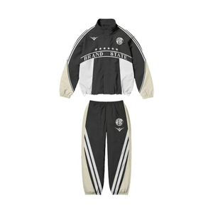 Ensemble de vestes coupe-vent 2 pièces sur mesure, fabriqué en usine, survêtement cargo zippé en nylon et polyester pour hommes - Product Image 2