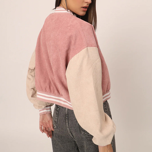 Veste universitaire tendance pour femme, personnalisée, avec manches en laine, design tricoté, rembourrage en coton, longueur normale, pour un usage décontracté et tendance - Product Image 2
