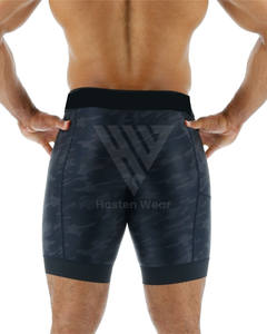 Shorts de compression pour hommes les plus vendus, taille élastique, couleur unie, utilisation durable, polyester, nylon, shorts de sport pour hommes - Product Image 3