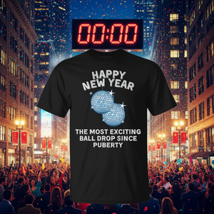 Emozionante Maglietta Promozionale per Adulti con Tema Capodanno e Caduta della Palla della Sfera del Riscontro, per la Festa della Pubertà - Product Image 3