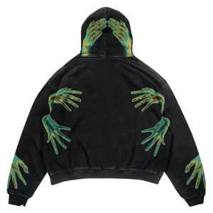 Vente en gros OEM ODM Poids lourd 100% coton Haute qualité Vintage Unisexe LOGO personnalisé Boxy Fit Sweat à capuche zippé pour hommes - Product Image 2