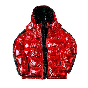 Custom Designed Men's Long Polyester Puffer Jacket Stand Collar Hooded Waterproof Breathable Quick Dry Wind-Resistant <b>Quilted</b> - Product Image 3