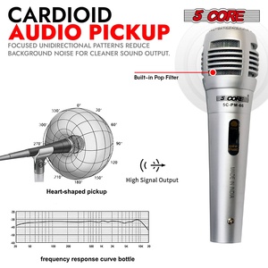 5Core XLR <b>Microphone</b> Dynamic Mic Karaoke Singing <b>Studio</b> Mics Handheld Microfono - Product Image 2