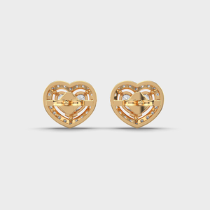 1.6ct Lab Grown Diamond Poire et Round Cut Stud Boucles d'oreilles avec VS Clarity EF Color en or 14K Heart Design pour femmes Bijoux - Product Image 4