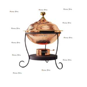 Plato para Calentar Comida de Cobre con Diseño Repujado y Soporte, Calidad Superior, Forma Redonda, el Más Vendido - Product Image 4